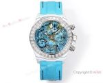TW Factory Rolex Daytona Blue Face Blue Fabric Band 40*12.4mm Dandong 4802 Movement Watch